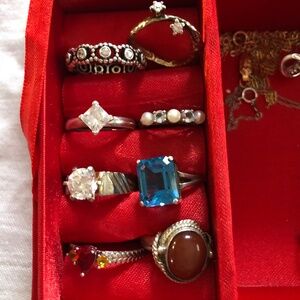 15 Rings lot  (8 are stamped 925 silver, solid silver) NOT PLATED